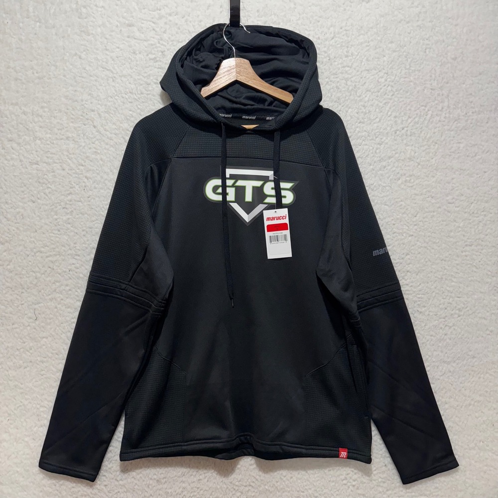 Marucci GTS Baseball Softball Hoodie Pullover Black Mens M Polyester Long Sleeve